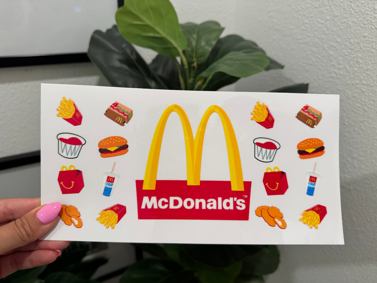 McDonald's UV DTF Wrap Transfer 16oz | No Heat Needed | Waterproof | Permanent Adhesive