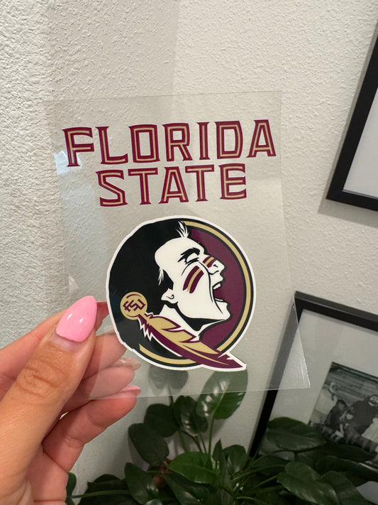 FSU Seminoles Football Circle Decal UV DTF Wrap Transfer 16oz | No Heat Needed | Waterproof | Permanent Adhesive