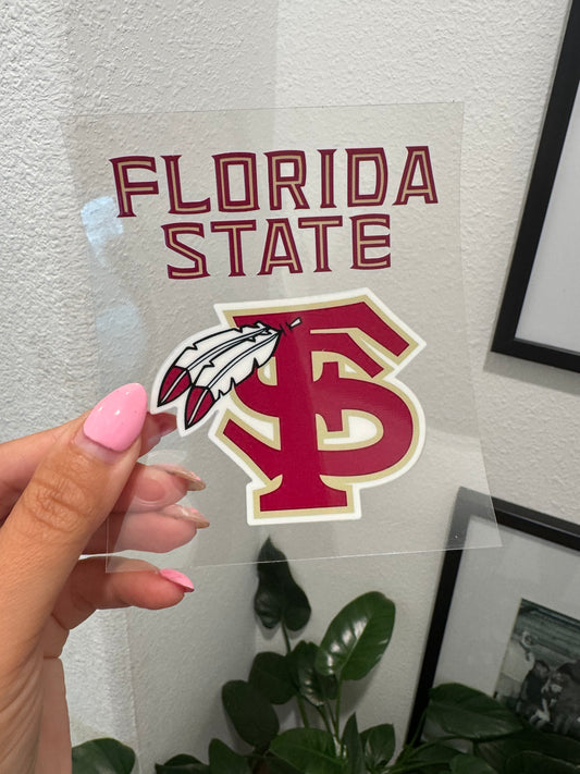 FSU Seminoles Football Decal UV DTF Wrap Transfer 16oz | No Heat Needed | Waterproof | Permanent Adhesive