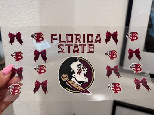 FSU Seminoles Bow Football 3 UV DTF Wrap Transfer 16oz | No Heat Needed | Waterproof | Permanent Adhesive