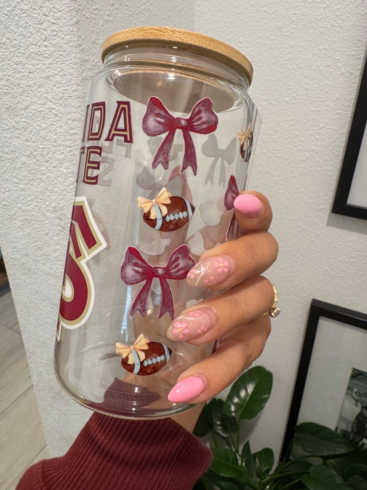 FSU Seminoles Bow Football 1 Bow UV DTF Wrap Transfer 16oz | No Heat Needed | Waterproof | Permanent Adhesive