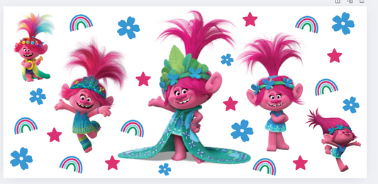 Trolls UV DTF Wrap Transfer 16oz | No Heat Needed | Waterproof | Permanent Adhesive
