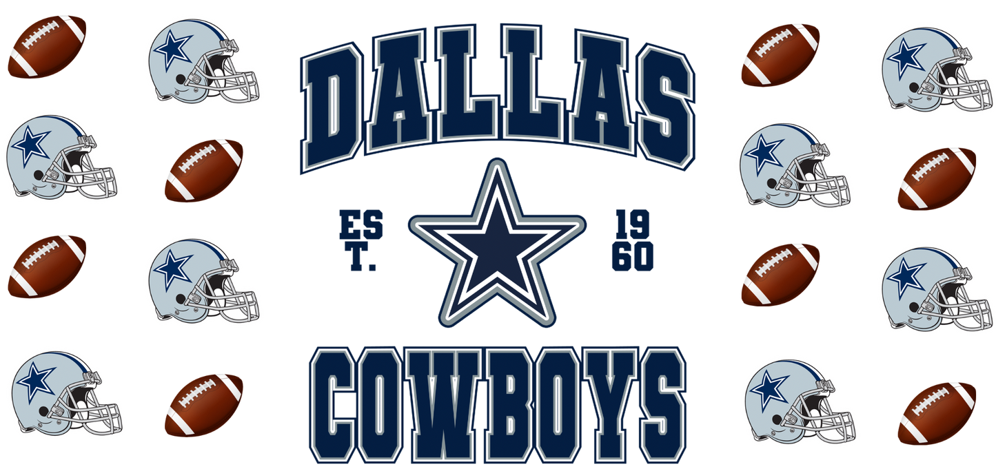 Dallas Cowboys Footballs and Helmets UV DTF