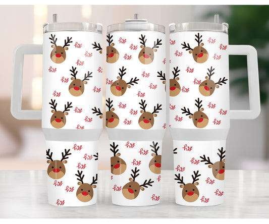 Rudolph 40 oz Christmas Tumbler with handle