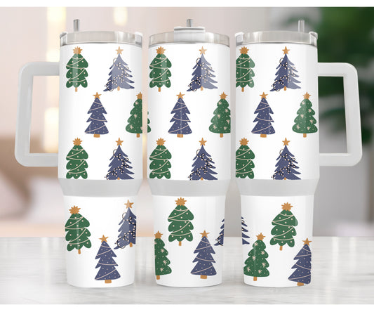 Christmas Trees 40 oz Christmas Tumbler with handle