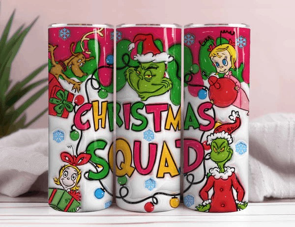 Grinch Christmas Squad 3D Inflated 20oz Christmas Tumbler