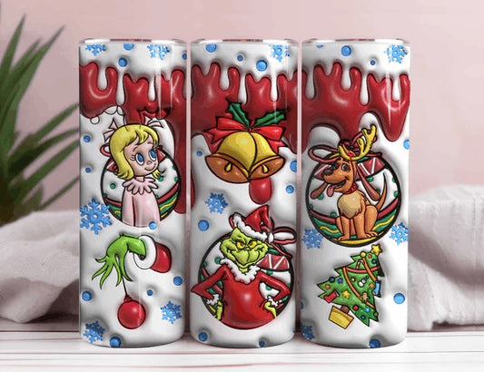 Grinch and Friends 3D Inflated 20oz Christmas Tumbler