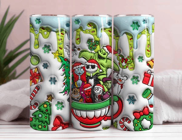 Nightmare Before Christmas 3D Inflated 20oz Christmas Tumbler