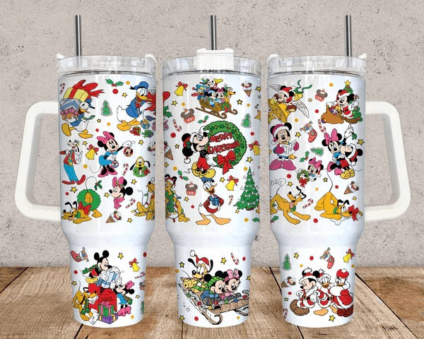 Mickey Disney 40 oz Christmas Tumbler with handle