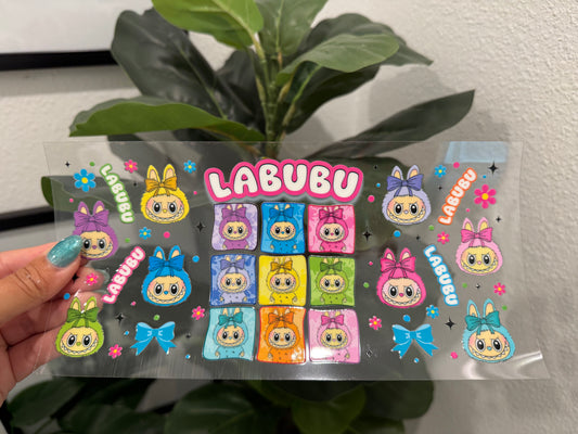 Cartoon Monsters Labubu 3 UV DTF Wrap Transfer 16oz | No Heat Needed | Waterproof | Permanent Adhesive