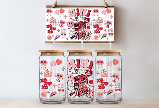 Mini Retro Valentines 16oz UV DTF Wrap