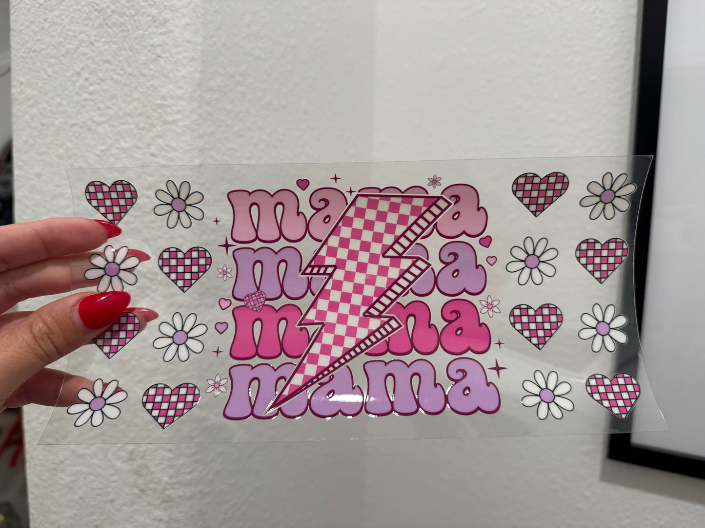 Mama Retro Valentines 16oz UV DTF Wrap