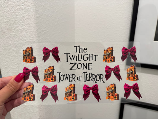 Tower of Terror 3 UV DTF Wrap Transfer 16oz | No Heat Needed | Waterproof | Permanent Adhesive