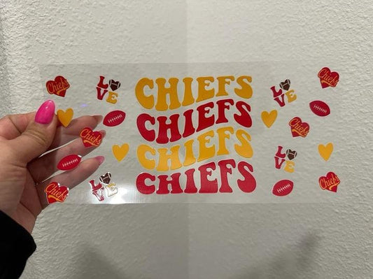 Kansas City Chiefs Era UV DTF Wrap Transfer 16oz | No Heat Needed | Waterproof | Permanent Adhesive