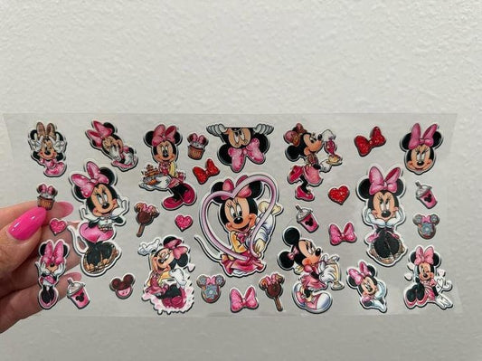 Disney Mini Mouse UV DTF Wrap Transfer 16oz | No Heat Needed | Waterproof | Permanent Adhesive