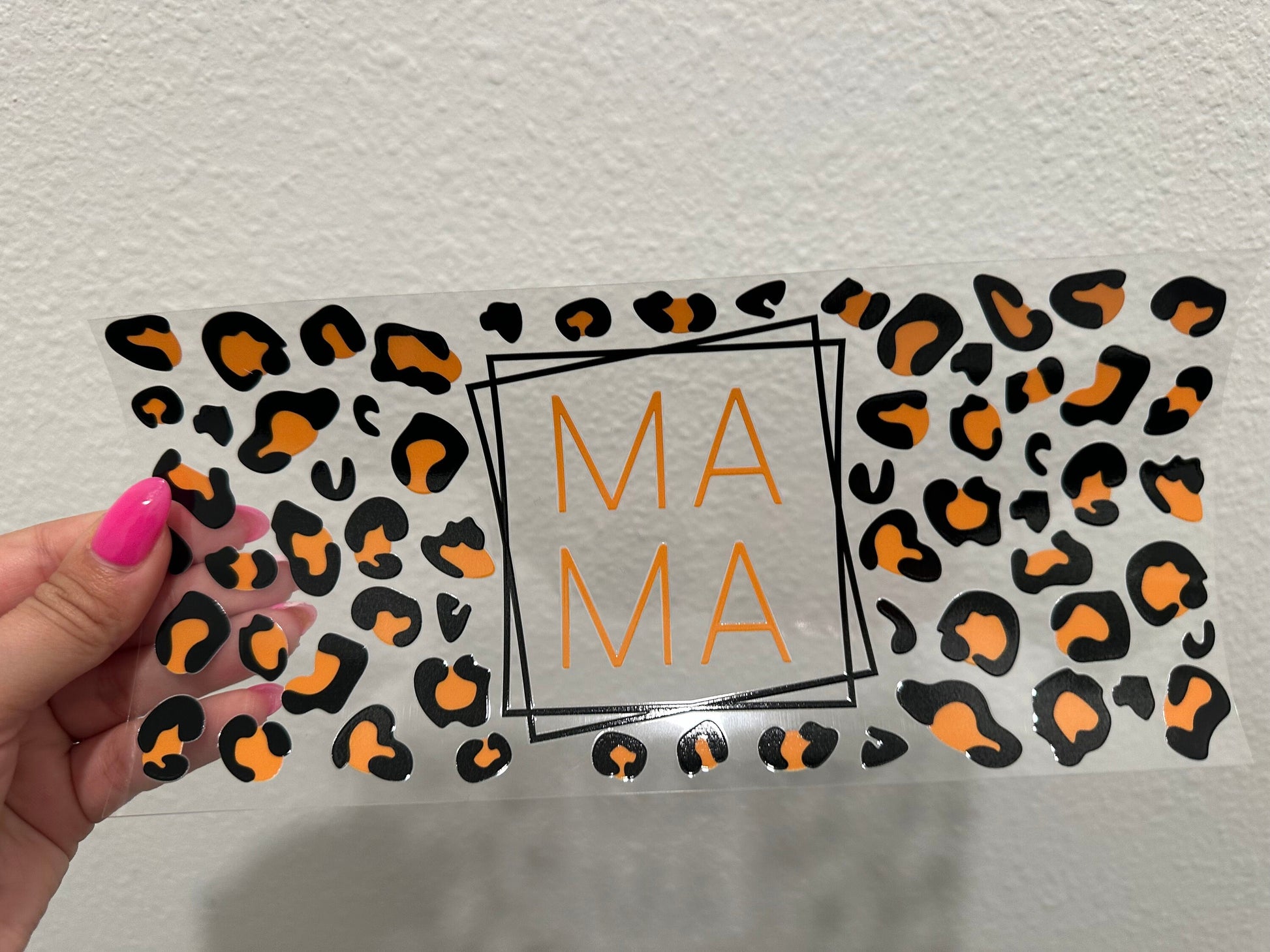 Mama Cheetah Leopard print UV DTF Wrap Transfer 16oz | No Heat Needed | Waterproof | Permanent Adhesive