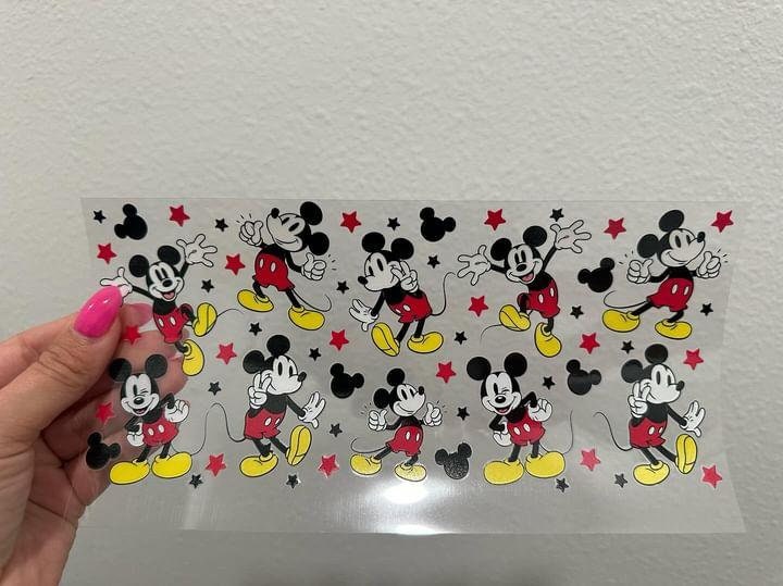 Disney Mouse UV DTF Wrap Transfer 16oz | No Heat Needed | Waterproof | Permanent Adhesive