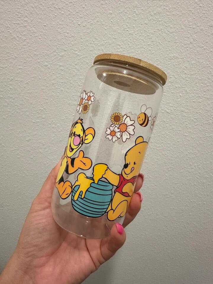 Disney Winnie the Pooh Characters UV DTF Wrap Transfer 16oz | No Heat Needed | Waterproof | Permanent Adhesive