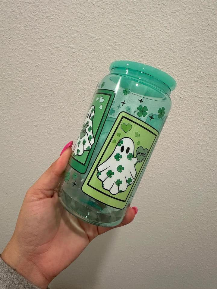 St Patrick's Ghost Tarot Cards St Patty's Day UV DTF Wrap Transfer 16oz | No Heat Needed | Waterproof | Permanent Adhesive