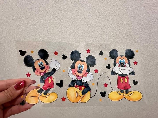 Disney Mick E Mouse Happy UV DTF Wrap Transfer 16oz | No Heat Needed | Waterproof | Permanent Adhesive