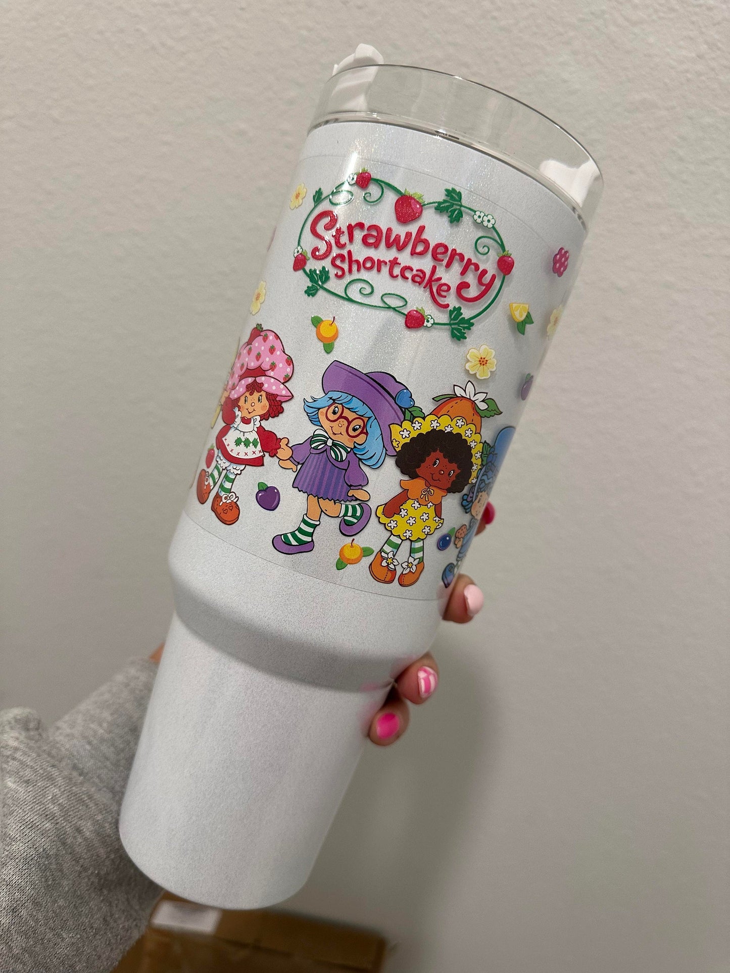 Strawberry Girl Characters UV DTF Wrap Transfer 16oz | No Heat Needed | Waterproof | Permanent Adhesive