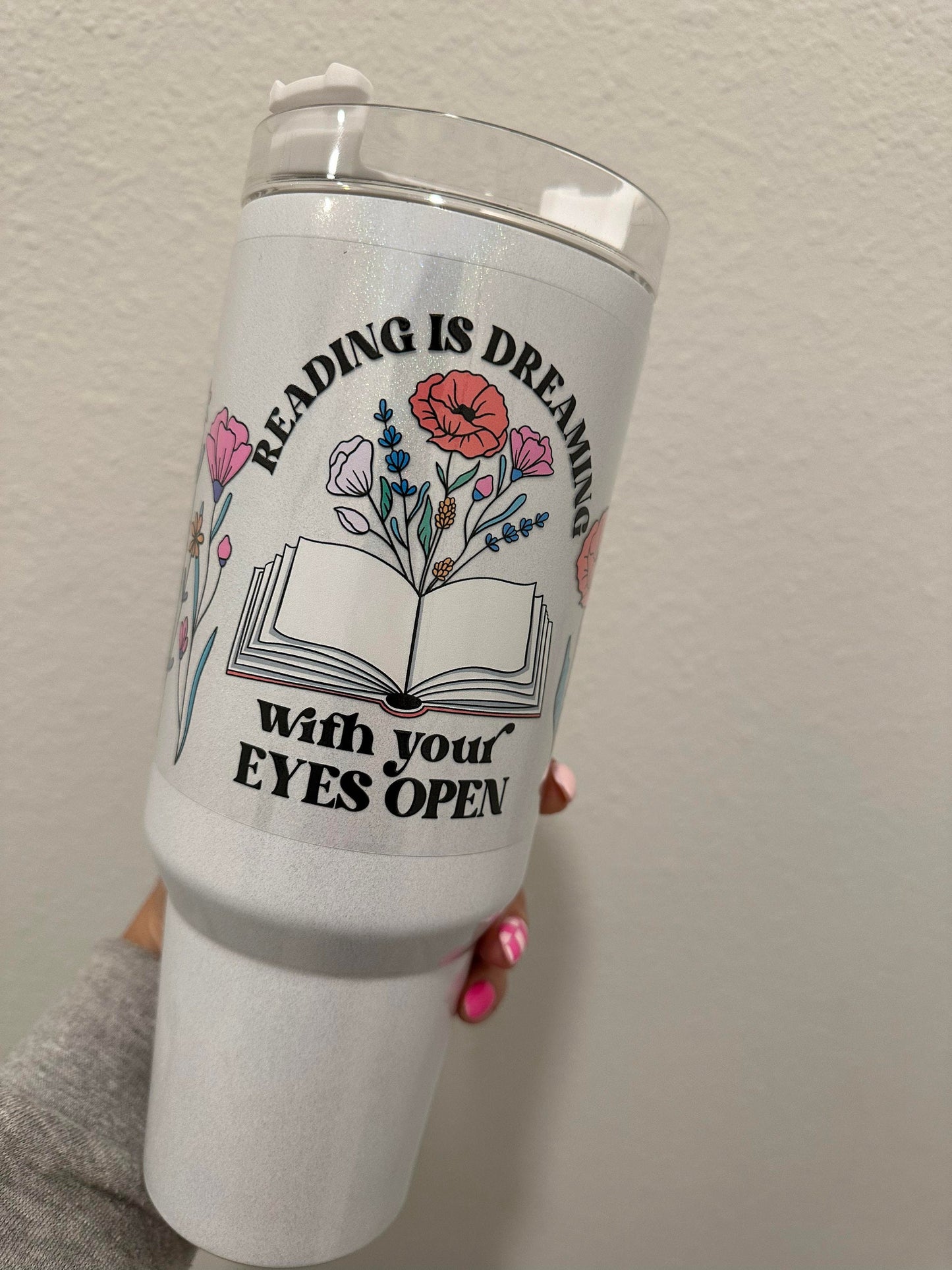 Reading is Dreaming with Your Eyes Open UV DTF Wrap Transfer 16oz | No Heat Needed | Waterproof | Permanent Adhesive