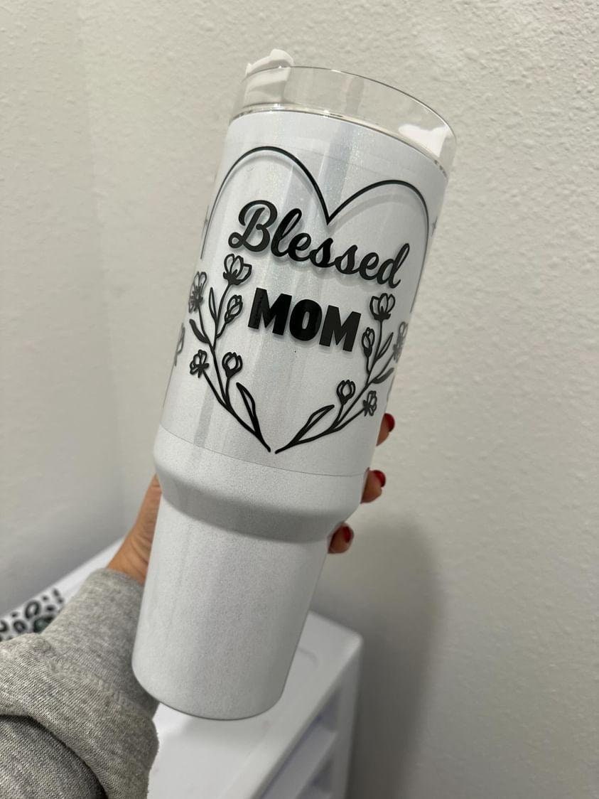 Blessed Mom UV DTF Wrap Transfer 16oz | No Heat Needed | Waterproof | Permanent Adhesive