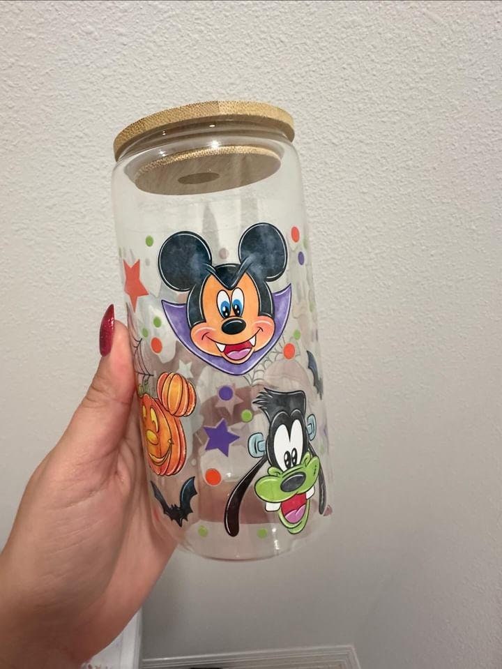 Disney Mick E Mouse and Friends Halloween UV DTF Wrap Transfer 16oz | No Heat Needed | Waterproof | Permanent Adhesive