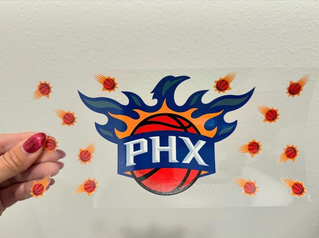 Phoenix Suns Basketball UV DTF Wrap Transfer 16oz | No Heat Needed | Waterproof | Permanent Adhesive