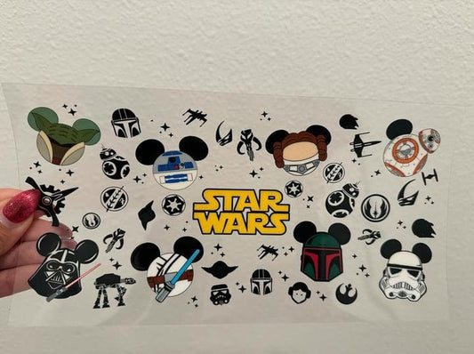 Disney Space Wars UV DTF Wrap Transfer 16oz | No Heat Needed | Waterproof | Permanent Adhesive