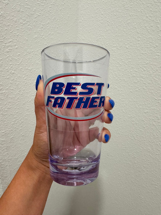 Best Father Bud Light UV DTF Wrap Transfer 16oz Pint Glass Beer Mug | No Heat Needed | Waterproof | Permanent Adhesive