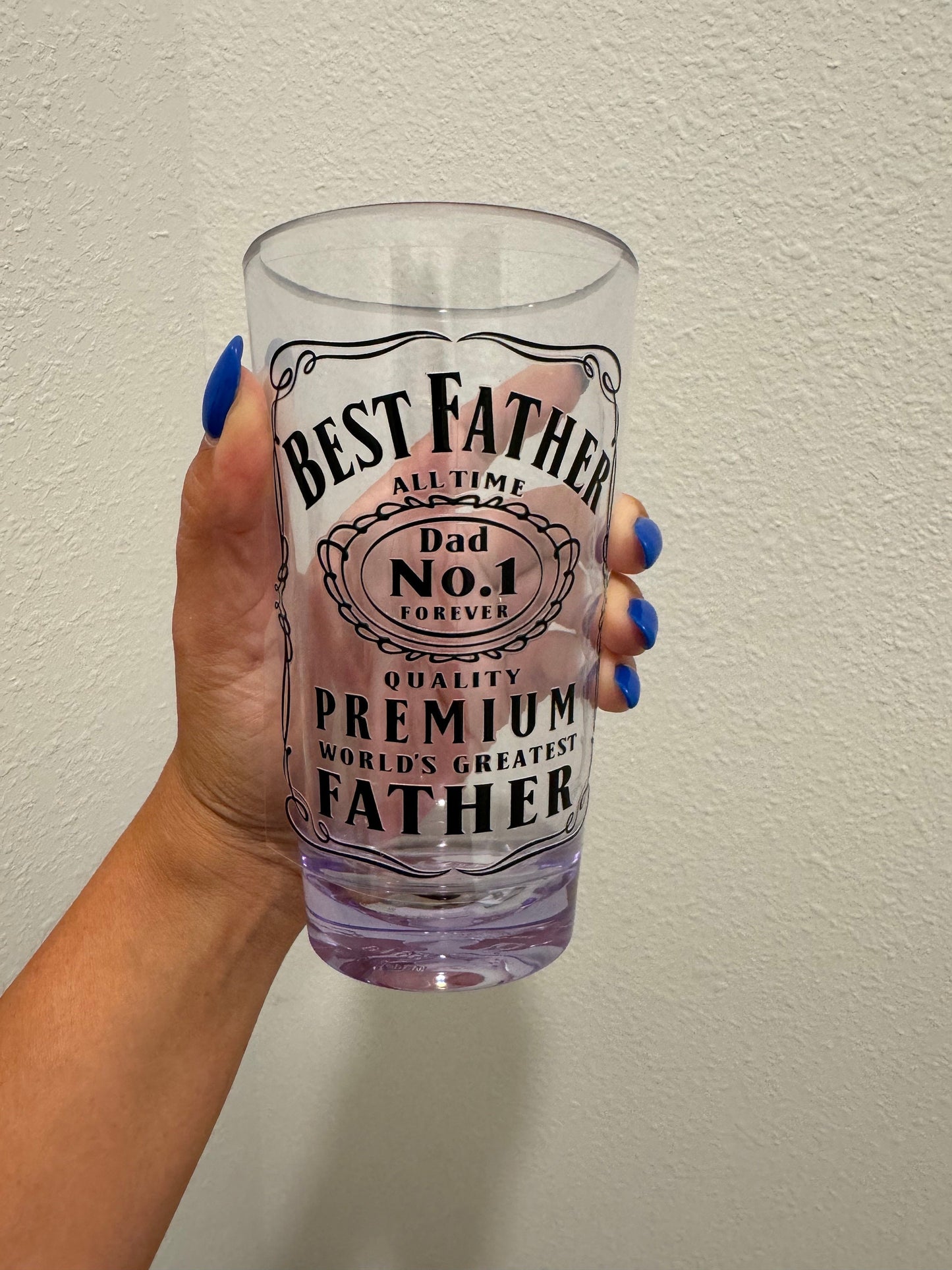 Best Father UV DTF Wrap Transfer 16oz Pint Glass Beer Mug | No Heat Needed | Waterproof | Permanent Adhesive