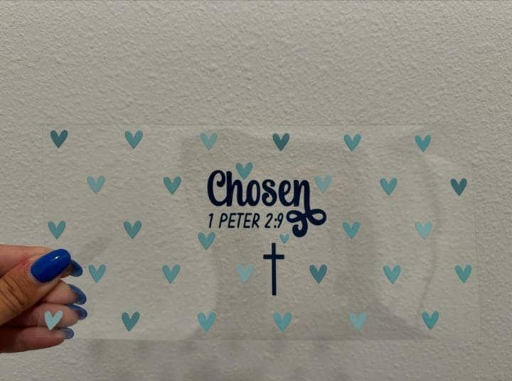 Chosen 1 Peter 2:9 UV DTF Wrap Transfer 16oz | No Heat Needed | Waterproof | Permanent Adhesive