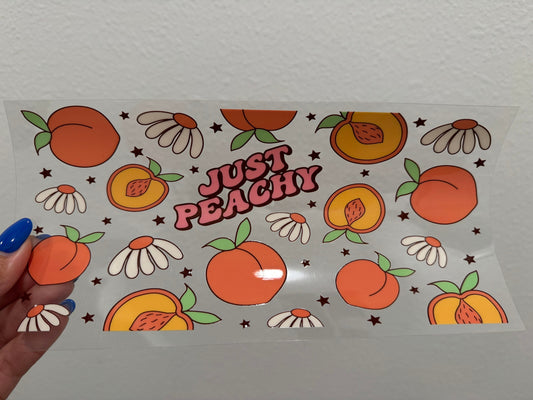 Just Peachy UV DTF Wrap Transfer 16oz | No Heat Needed | Waterproof | Permanent Adhesive