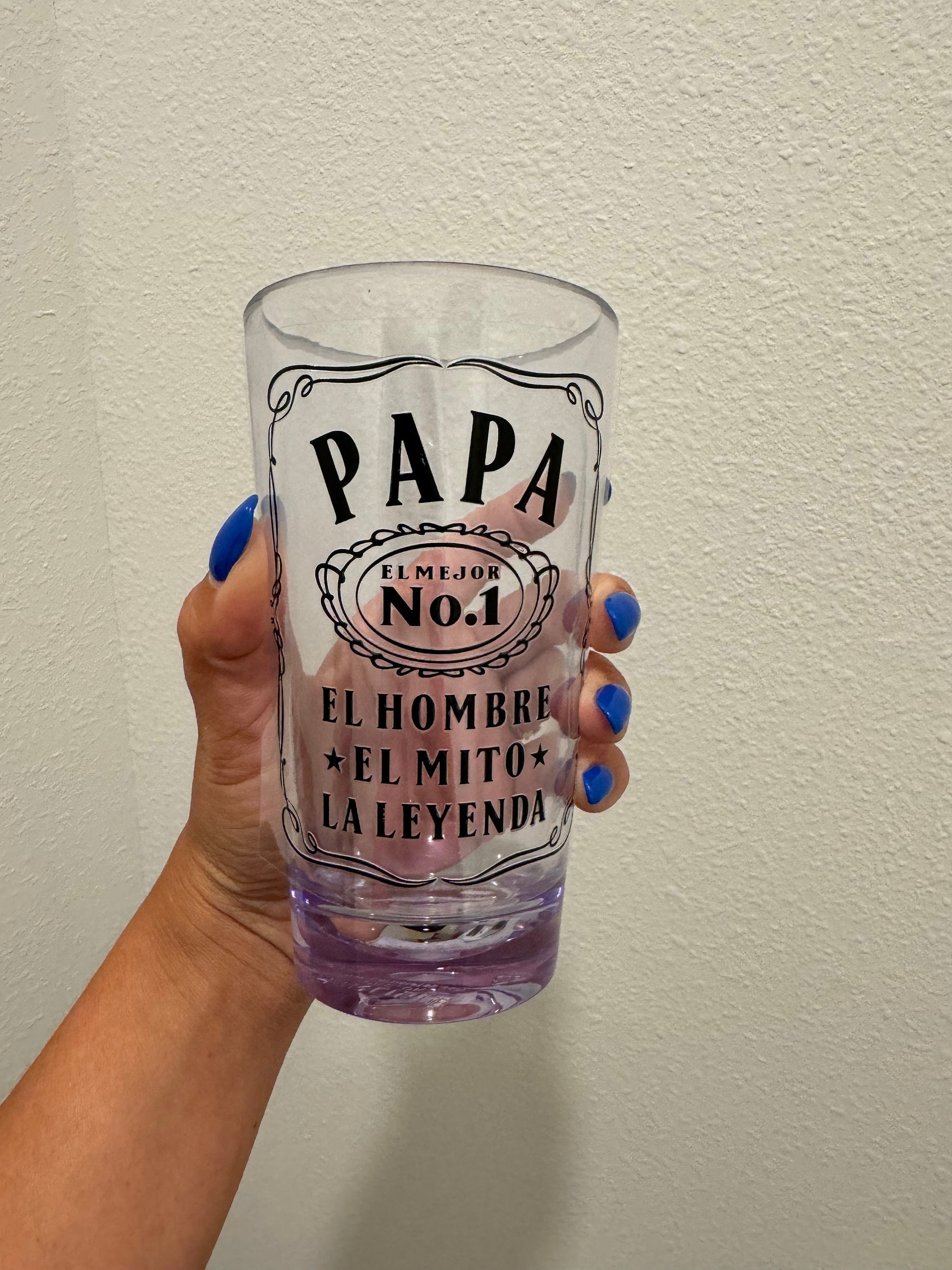 Papa El Mejor UV DTF Wrap Transfer 16oz Pint Glass Beer Mug | No Heat Needed | Waterproof | Permanent Adhesive