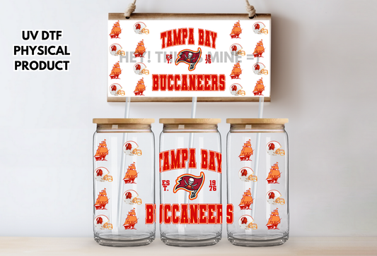 Tampa Bay Bucs Ships UV DTF Wrap Transfer 16oz |No Heat Needed | Waterproof | Permanent Adhesive