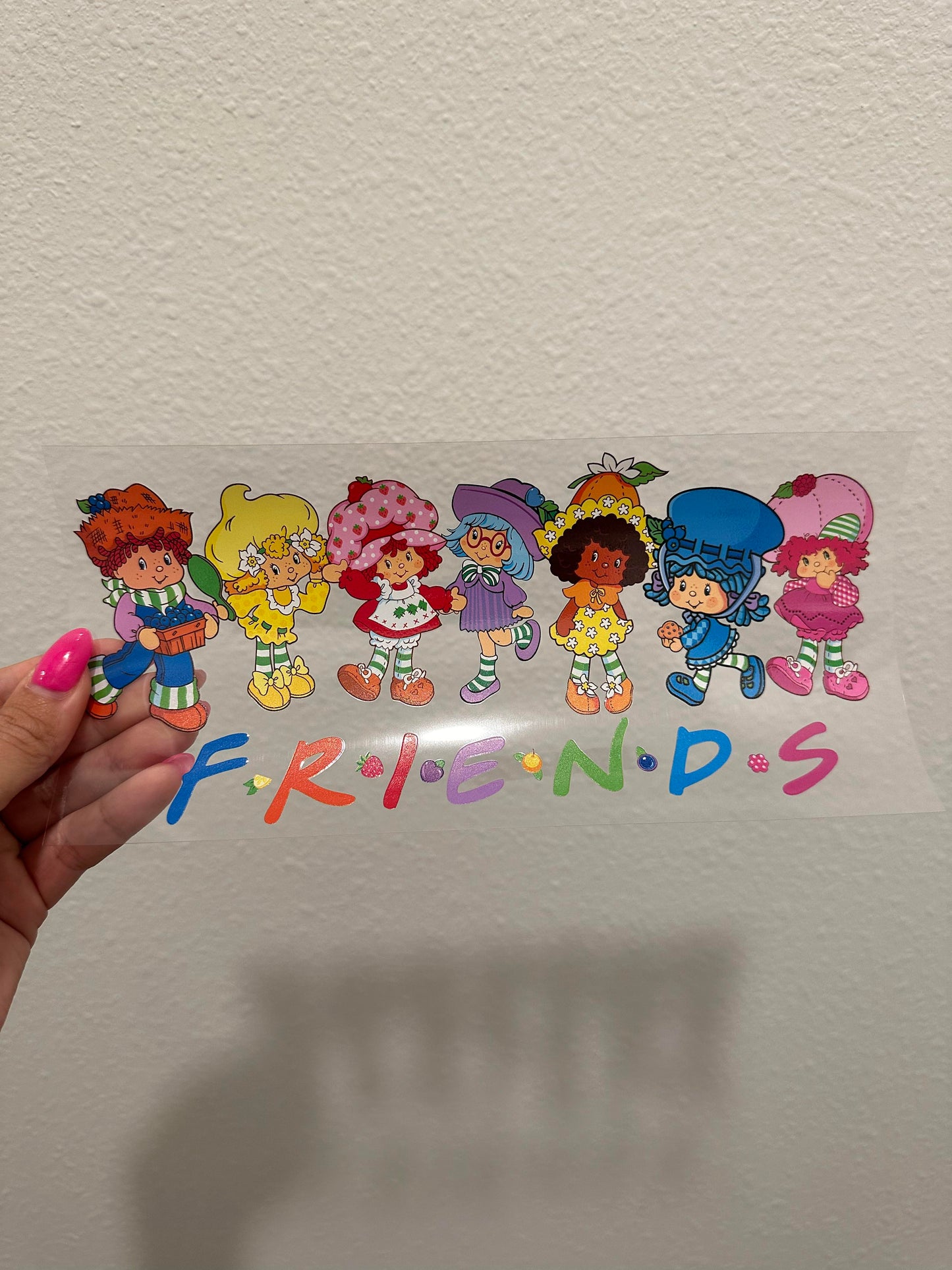 Strawberry Shortcake and Friends UV DTF Wrap Transfer | No Heat Needed | Waterproof | Permanent Adhesive